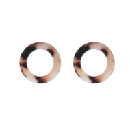 Mini Blonde Tortoise Open Circle Studs