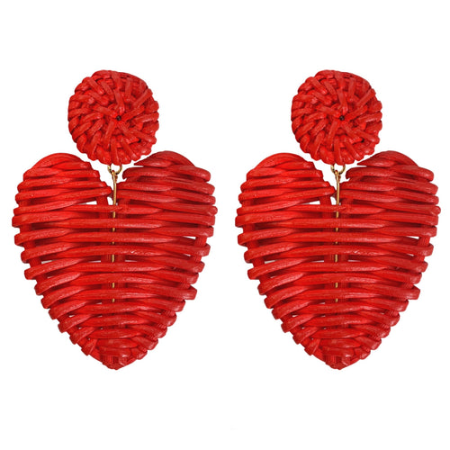 Red Rattan Hearts