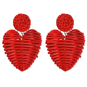 Red Rattan Hearts