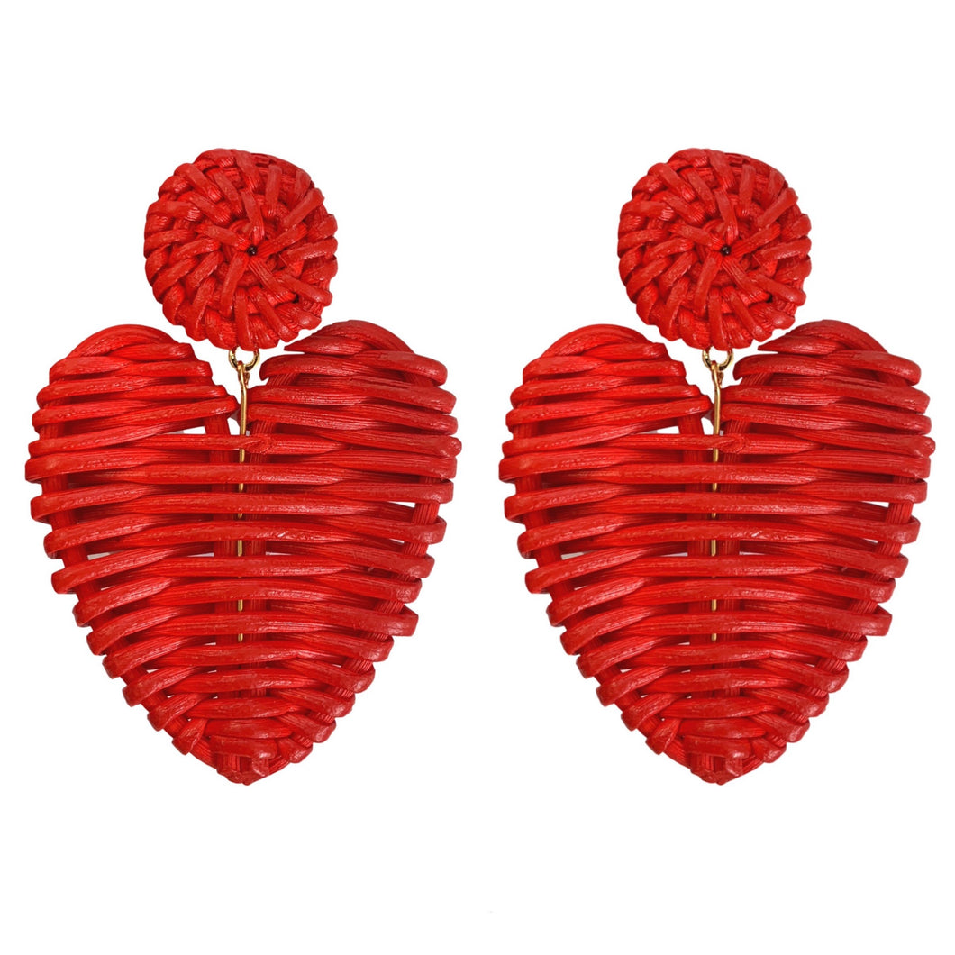 Red Rattan Hearts