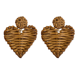 Brown Rattan Hearts
