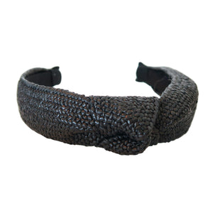 Black Raffia Knot Headband