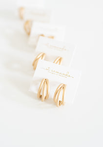 Gold Triple Hoops