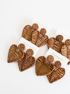Brown Rattan Hearts