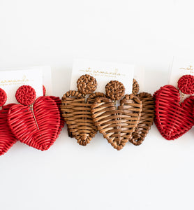 Brown Rattan Hearts