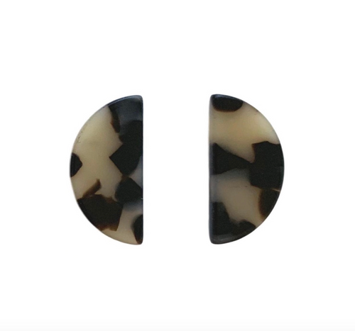 Blonde Tortoise Halfmoon Studs