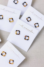 Brown Tortoise Quatrefoil Studs