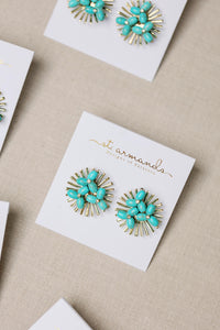 Turquoise Sunburst Studs