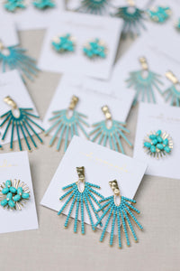 Turquoise Sunburst Studs