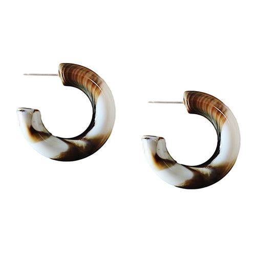 Latte Chunky Lucite Hoops