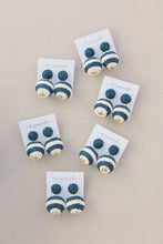 Navy and White Striped Lido Pom Poms