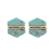 Turquoise Marble Hexagon Studs