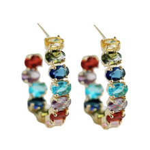 Rainbow Inside-Out Jeweled Hoops