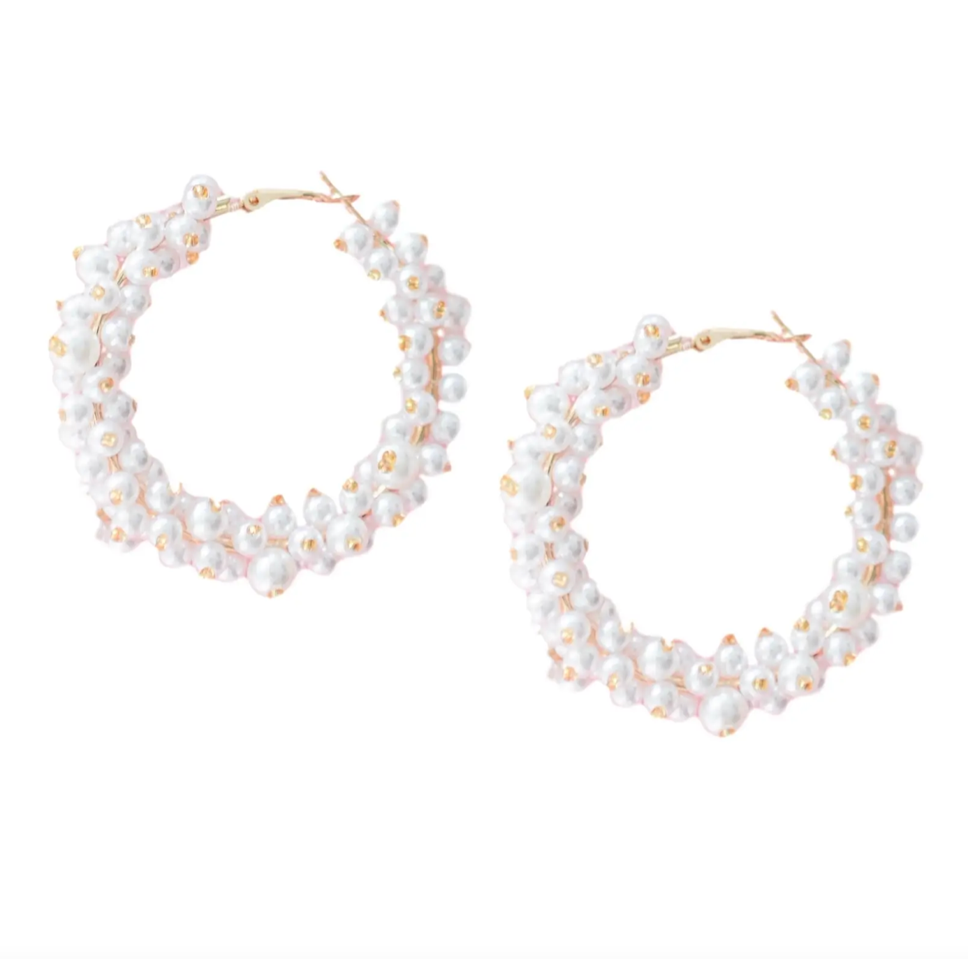 Decorative Pearl Hoop Earrings – Sea Marie Designs