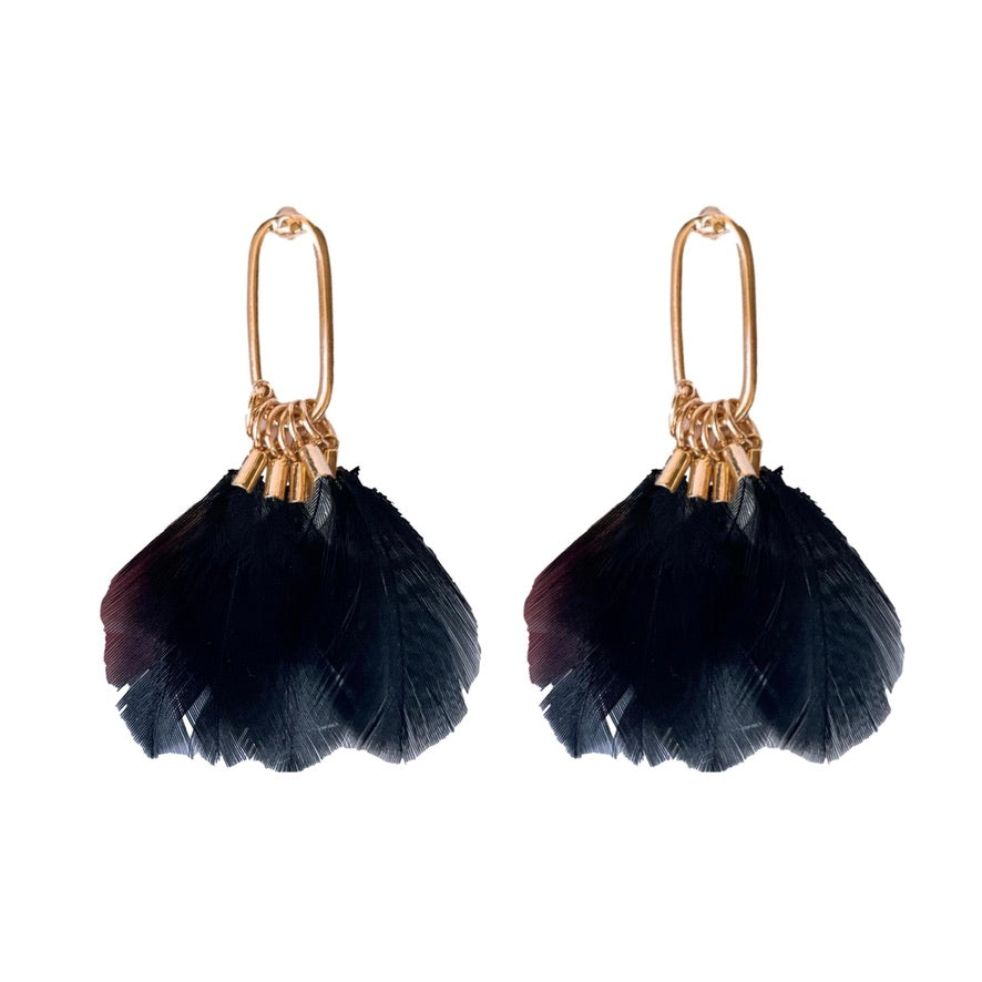 Black Feather Tassels