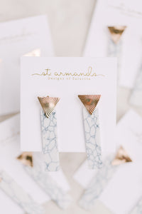 Marble and Gold Triangle Drops