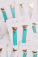 Turquoise and Gold Triangle Drops