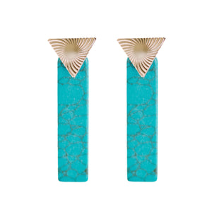 Turquoise and Gold Triangle Drops