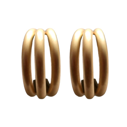 Gold Triple Hoops