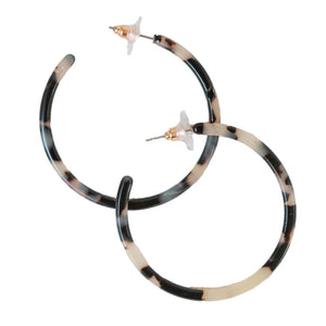 1.25" Skinny Blonde Tortoise Hoops