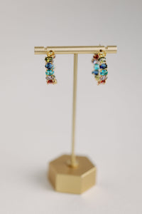 Rainbow Inside-Out Jeweled Hoops