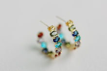 Rainbow Inside-Out Jeweled Hoops