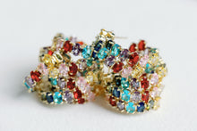 Rainbow Inside-Out Jeweled Hoops