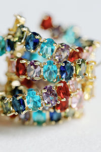 Rainbow Inside-Out Jeweled Hoops