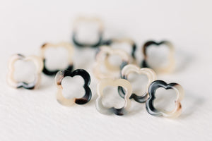 Blonde Tortoise Quatrefoil Studs