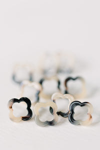 Blonde Tortoise Quatrefoil Studs
