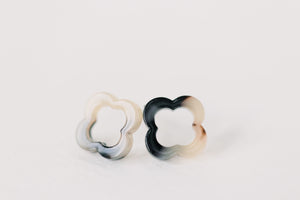 Blonde Tortoise Quatrefoil Studs