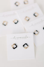 Blonde Tortoise Quatrefoil Studs