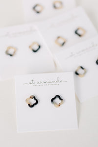 Blonde Tortoise Quatrefoil Studs