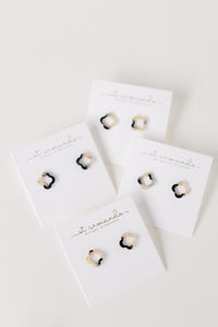 Blonde Tortoise Quatrefoil Studs