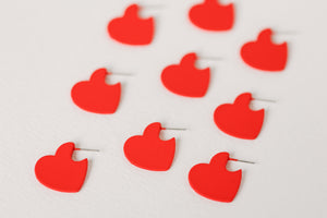 Red Mini Heart Huggies