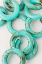 Turquoise Chunky Lucite Hoops