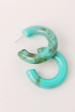 Turquoise Chunky Lucite Hoops