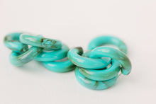 Turquoise Chunky Lucite Hoops