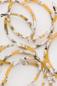 1.25" Skinny Yellow Marble Hoops