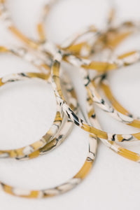 1.25" Skinny Yellow Marble Hoops