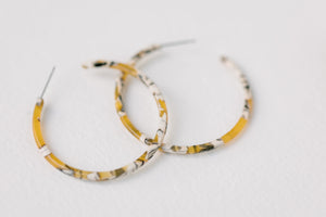1.25" Skinny Yellow Marble Hoops