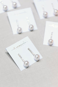 Small Swingy Pearl and Diamond Drops