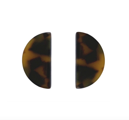 Brown Tortoise Halfmoon Studs