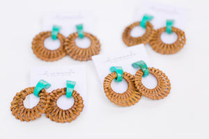 Turquoise Bali Button Studs