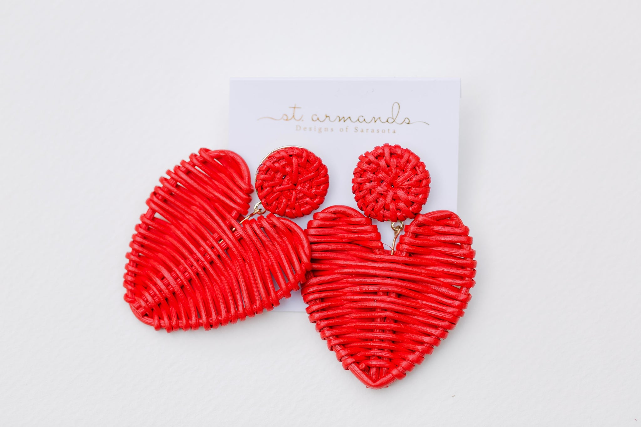 Red Rattan Hearts St. Armands Designs of Sarasota