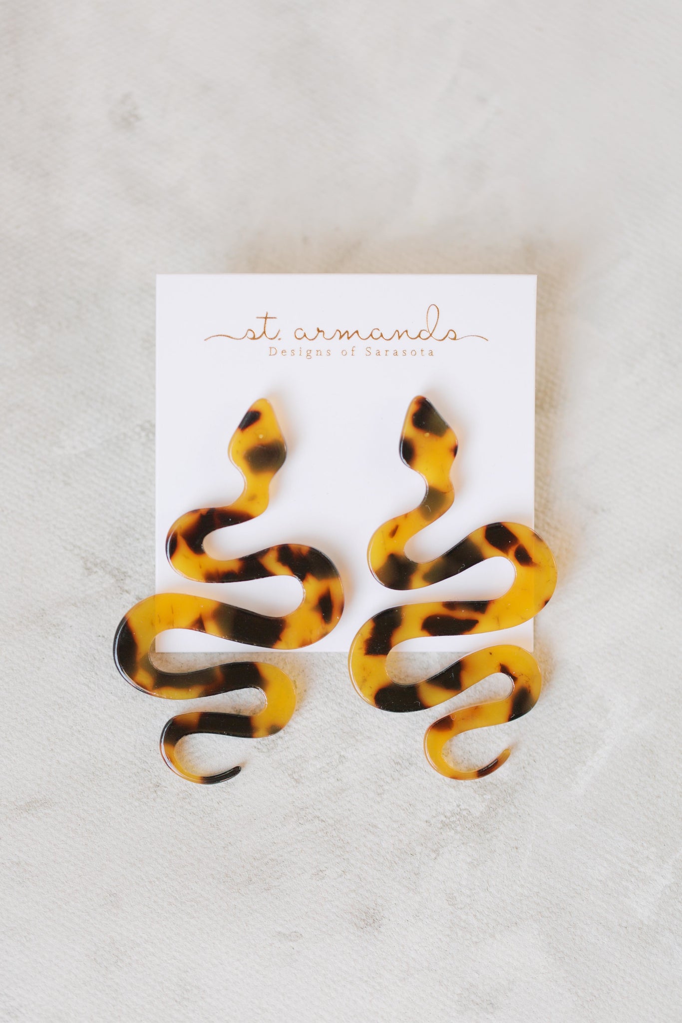 Acrylic Python Snake Statement Earrings – St. Armands 