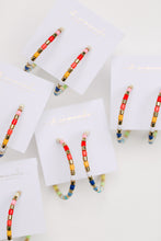 Multi-Colored Rainbow Beaded Hoops