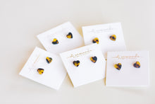 Brown Tortoise Heart Studs