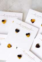 Brown Tortoise Heart Studs