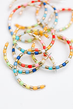 Multi-Colored Rainbow Beaded Hoops